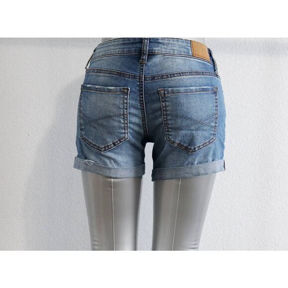 Aeropostale Women's Denim Shorts Size 0 Light Wash Blue Distressed - Picture 4 of 12